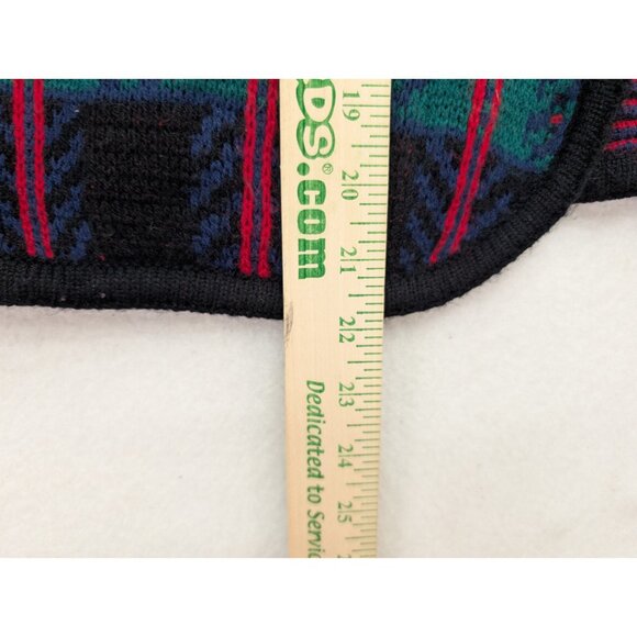 Tally Ho Vintage Women's Cardigan Sweater Size Large Green Plaid - Picture 10 of 14